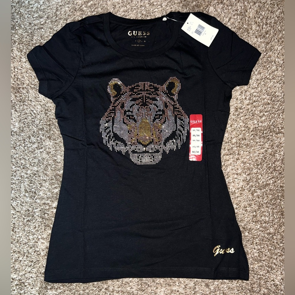 GUESS Black Tiger Graphic Tee - Medium - NWT